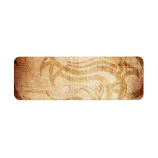 ÉTIQUETTE DRAGON TRIBAL GRUNGE BROWNS IMAGINAIRES ARRIÈRE -