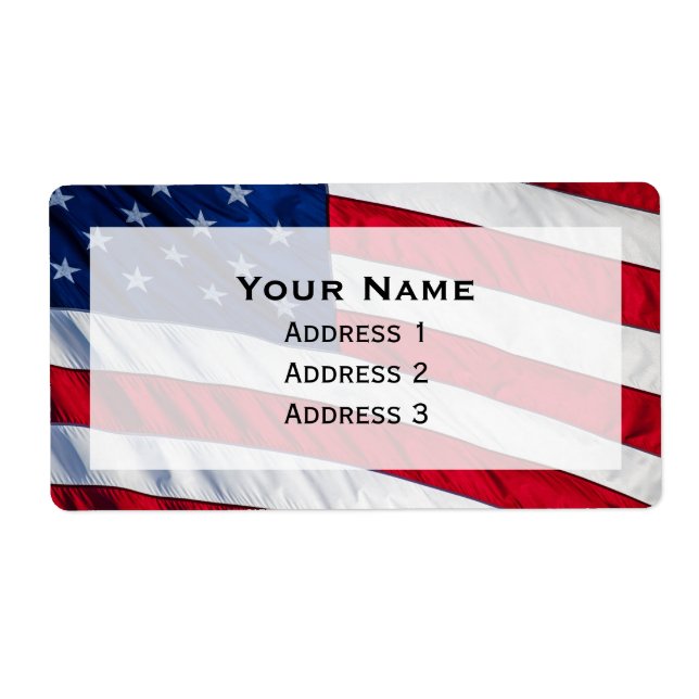 Étiquette Drapeau américain (Devant)