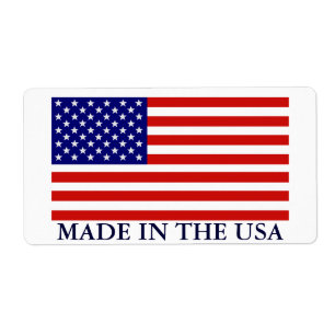 Étiquette Drapeau américain fabriqué aux Etats-Unis Étiquett