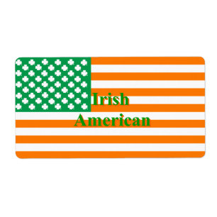 Étiquette Drapeau américain irlandais