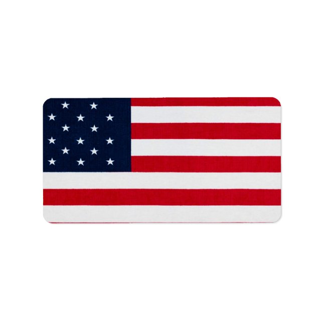 Étiquette Drapeau Américain Magiquement Drapeau  (Devant)