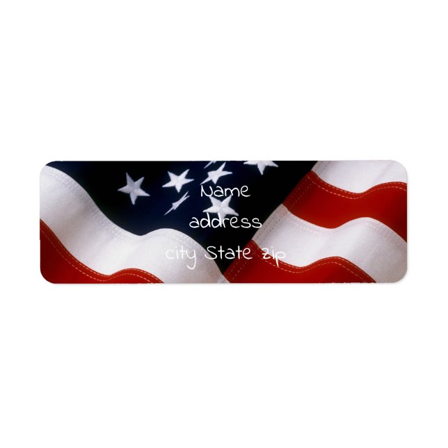 Étiquette Drapeau américain ondulé (Devant)