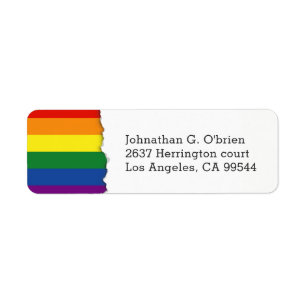 Étiquette Drapeau arc-en-ciel LGBT Adresse de retour