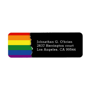 Étiquette Drapeau arc-en-ciel LGBT Adresse de retour vide
