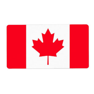 Étiquette Drapeau canadien. CANADA. Expédition