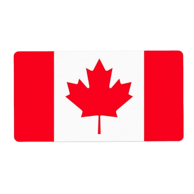 Étiquette Drapeau canadien. CANADA. Expédition  (Devant)
