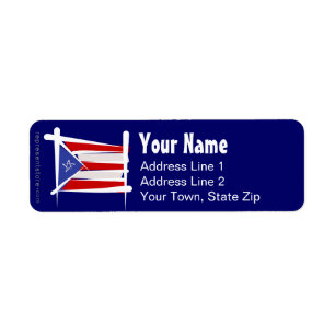 Étiquette Drapeau de brosse de Porto Rico