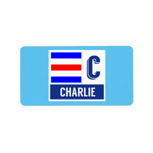 Étiquette Drapeau de code nautique de signal C "Charlie "