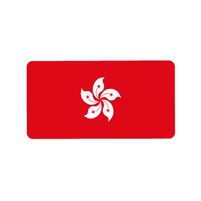 Étiquette Drapeau de Hong Kong (Devant)