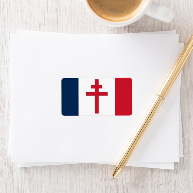 Étiquette Drapeau de la France libre (En situation)