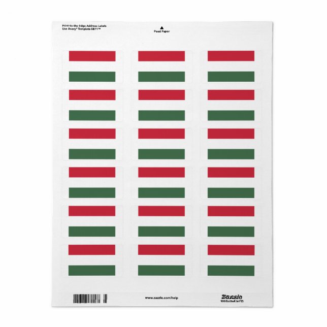 Étiquette Drapeau de la Hongrie découpé sur mesure  (Feuille entière)