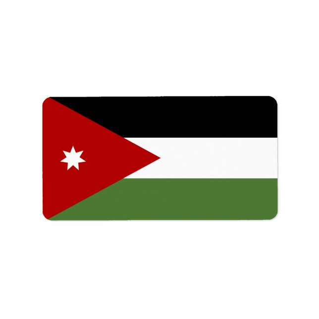 Étiquette Drapeau de la Jordanie (Devant)
