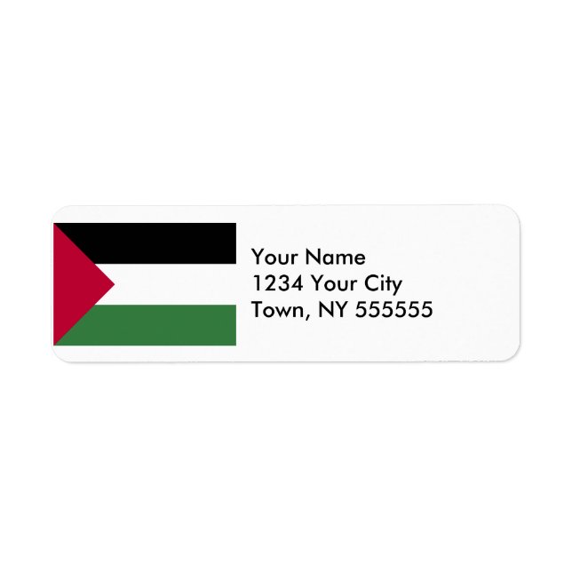 Étiquette Drapeau de la Palestine (Devant)