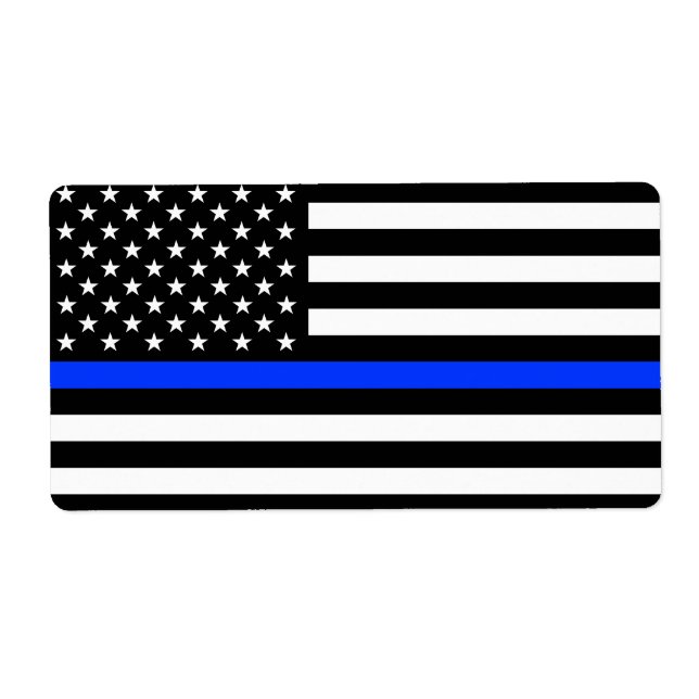 Étiquette Drapeau de la police Thin Blue Line (Devant)