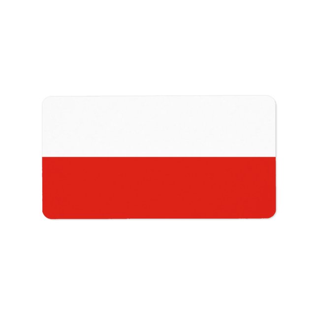 Étiquette Drapeau de la Pologne (Devant)