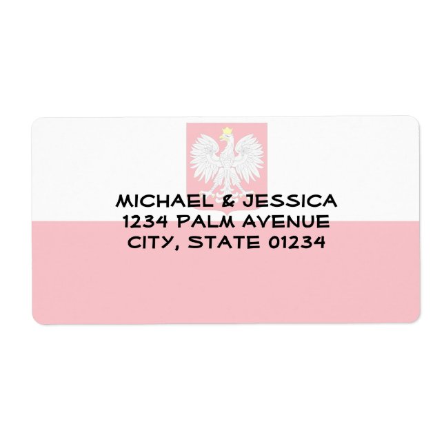 Étiquette Drapeau de la Pologne (Devant)