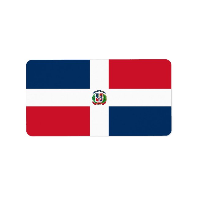 Étiquette Drapeau de la République Dominicaine (Devant)