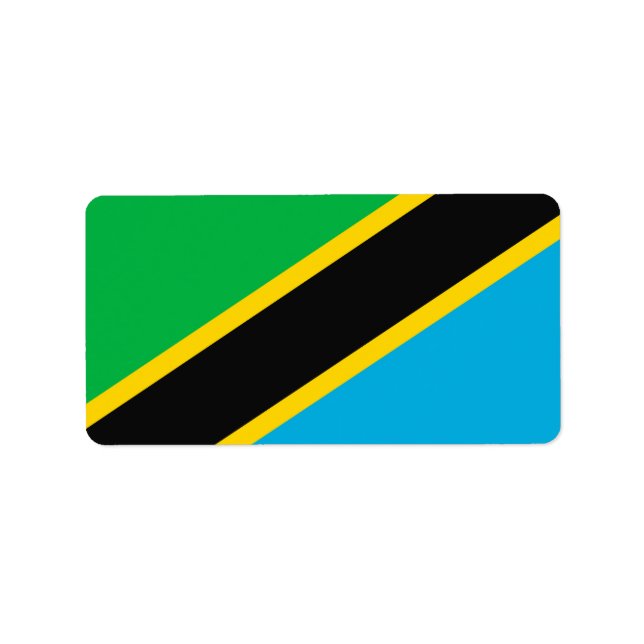 Étiquette Drapeau de la Tanzanie (Devant)