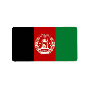 Étiquette Drapeau de l'Afghanistan