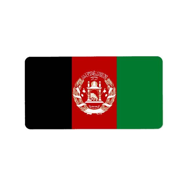 Étiquette Drapeau de l'Afghanistan (Devant)