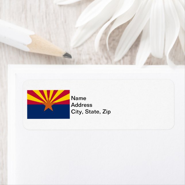 Étiquette Drapeau de l'État de l'Arizona Adresse (En situation)