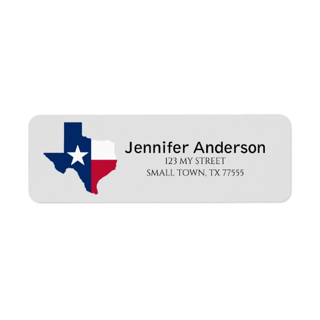 Étiquette Drapeau de l'État du Texas Rouge Blanc Bleu Label  (Devant)