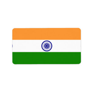 Étiquette Drapeau de l'Inde
