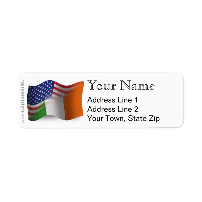 Étiquette Drapeau de l'Irish-American (Devant)