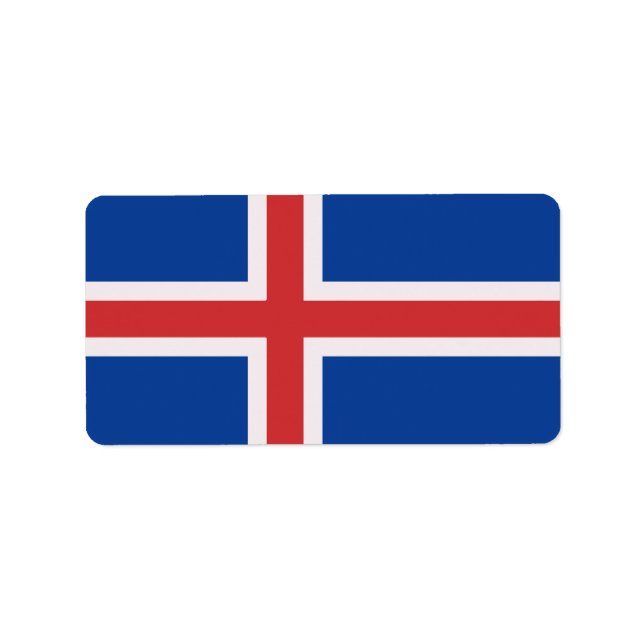 Étiquette Drapeau de l'Islande (Devant)