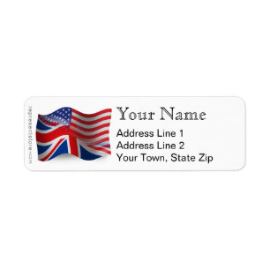 Étiquette Drapeau de ondulation Britannique-Américain