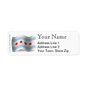 Étiquette Drapeau de ondulation de Chicago