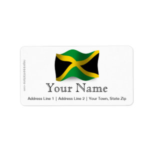 Étiquette Drapeau de ondulation de la Jamaïque