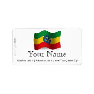 Étiquette Drapeau de ondulation de l'Ethiopie