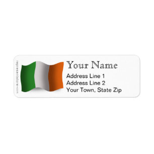 Étiquette Drapeau de ondulation de l'Irlande