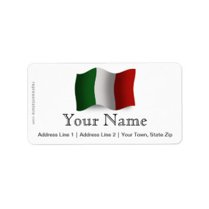 Étiquette Drapeau de ondulation de l'Italie