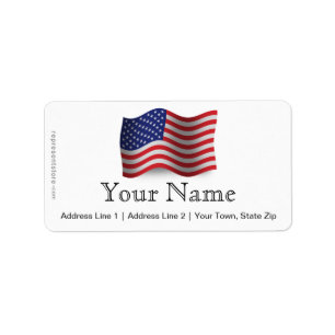Étiquette Drapeau de ondulation des Etats-Unis