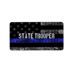 Étiquette Drapeau de police de l'État en détresse