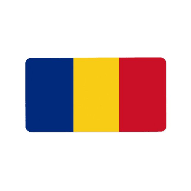 Étiquette Drapeau de Roumanie (Devant)