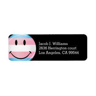 Étiquette Drapeau de sourire rond de transsexuel