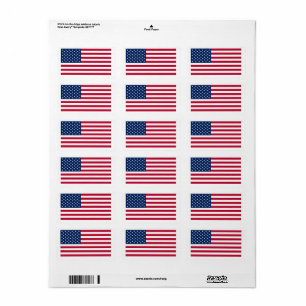 Étiquette Drapeau des États-Unis découpé sur mesure 