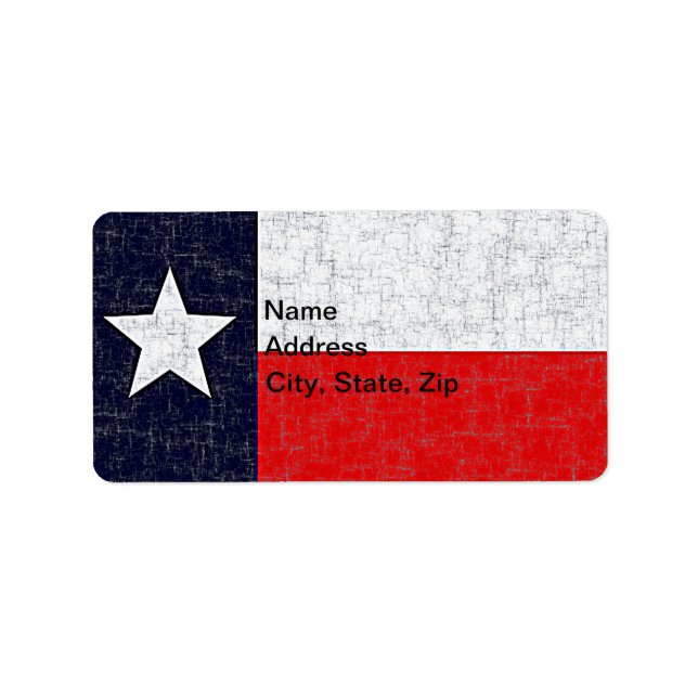 ÉTIQUETTE DRAPEAU D'ÉTAT TEXAS (Devant)