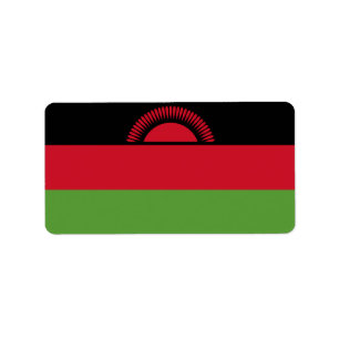 Étiquette drapeau du Malawi