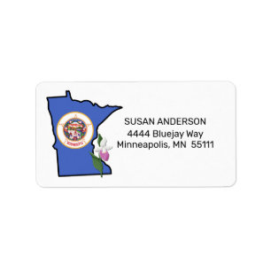 Étiquette Drapeau du Minnesota et chausse-pied de la dame