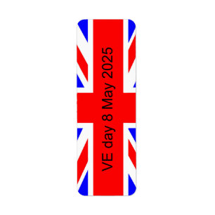 Étiquette Drapeau du Royaume-Uni VE jour 2025