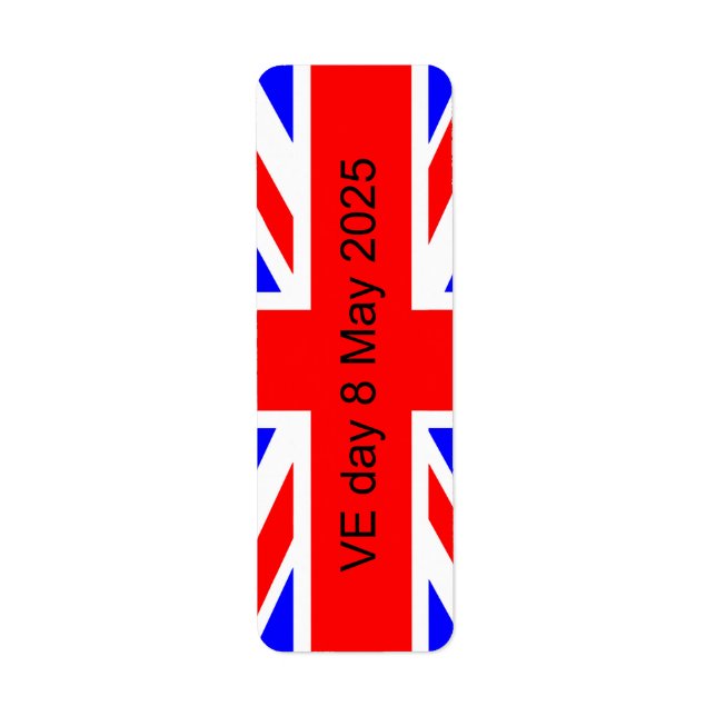 Étiquette Drapeau du Royaume-Uni VE jour 2025 (Devant)