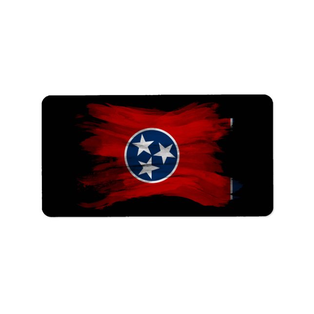 Étiquette Drapeau du Tennessee, Drapeau du Tennessee (Devant)