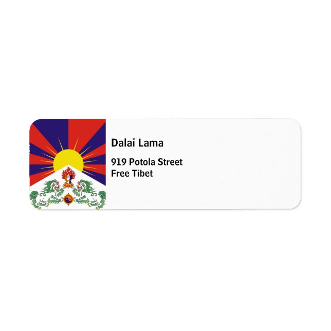 Étiquette Drapeau du Tibet libre (Devant)