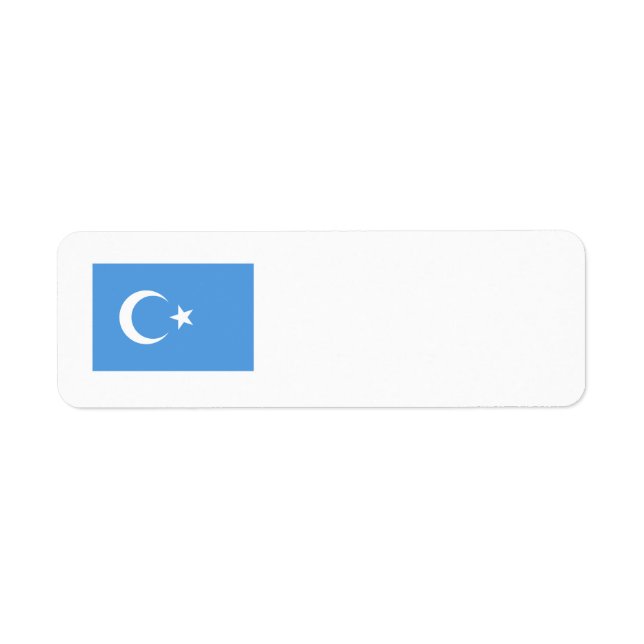 Étiquette Drapeau du Turkestan oriental Ouyghur (Devant)
