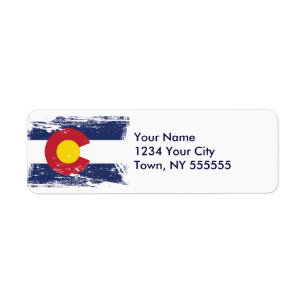 Étiquette Drapeau grunge du Colorado