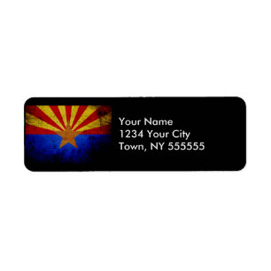 Étiquette Drapeau grunge noir d'état de l'Arizona